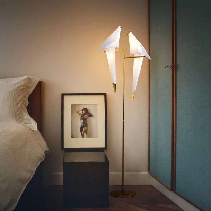 Moderne origami fugle gulvlampe