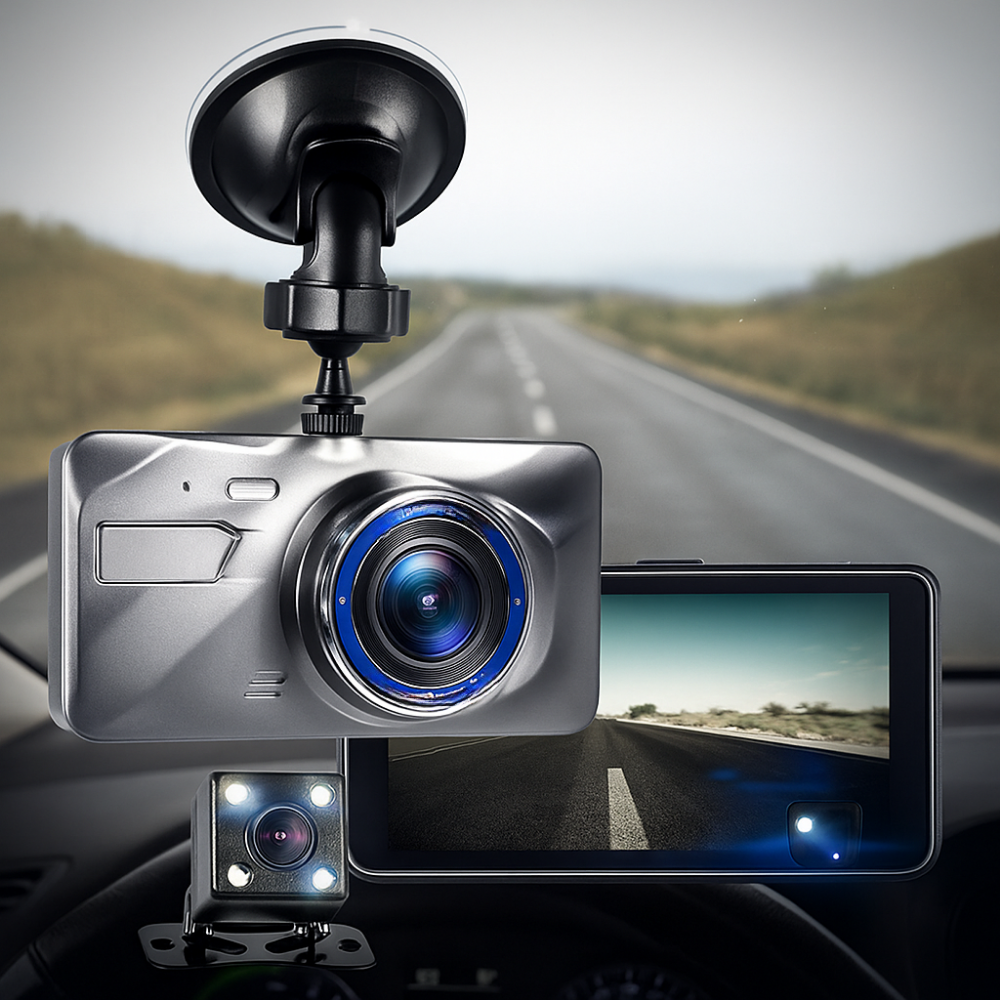 Dash Cam med dobbelt linse og natvision optager