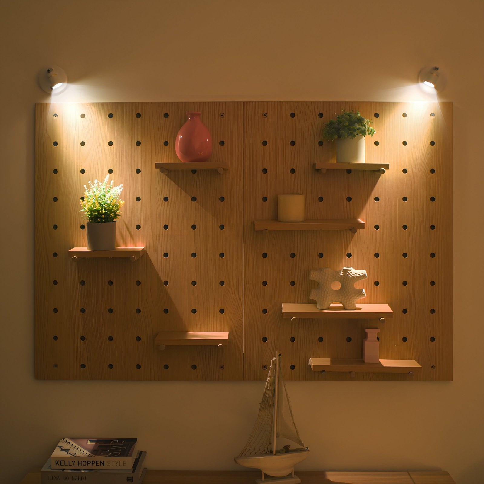 LED væglampe justerbar batteri spotlight