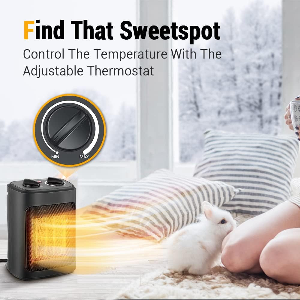Electric Space Heater Portable Ceramic Fast Heating Energy Efficient