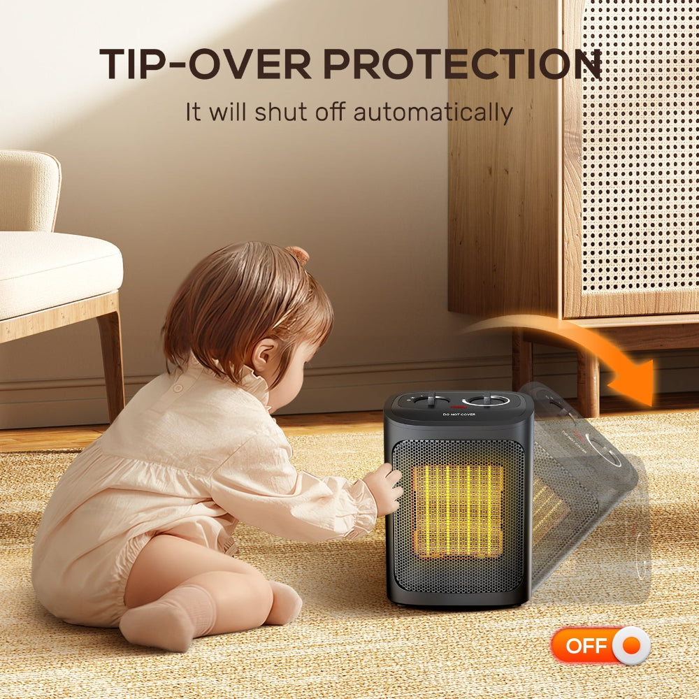 Energy Efficient Electric Space Heater Home Office Bedroom Use