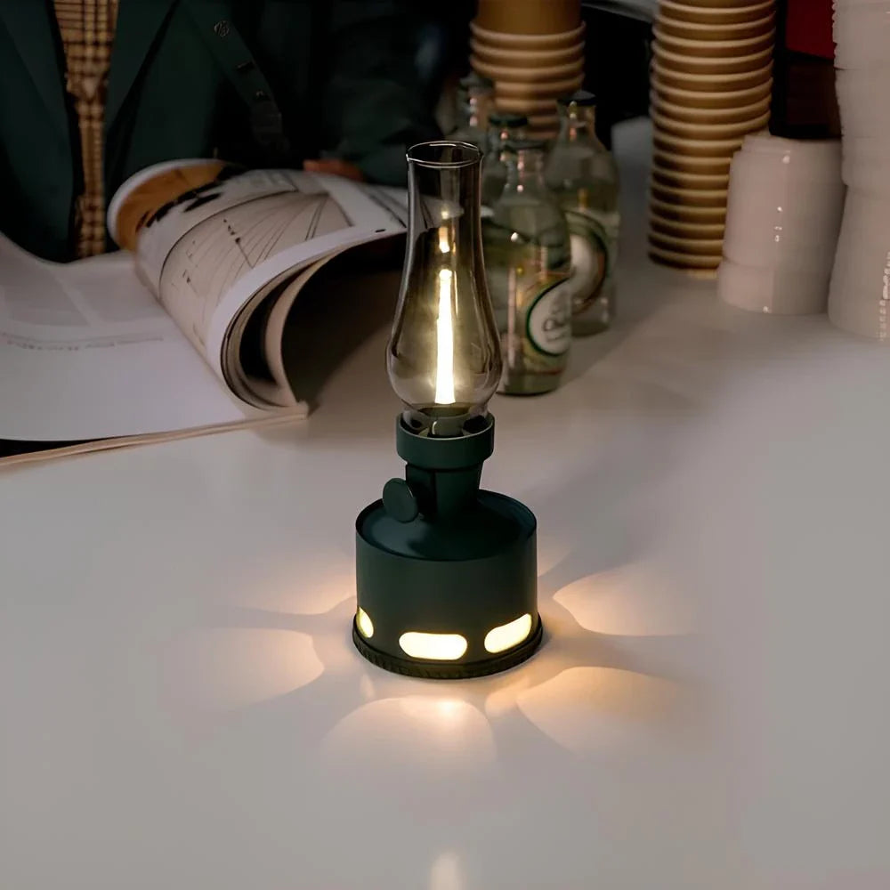LED bordlampe retro genopladelig lanterne