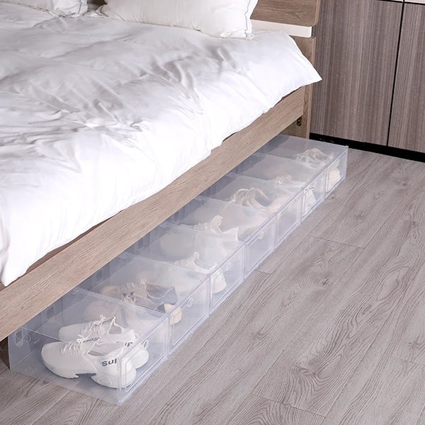 Sko opbevaringsbokse klare stabelbare plastikorganisator
