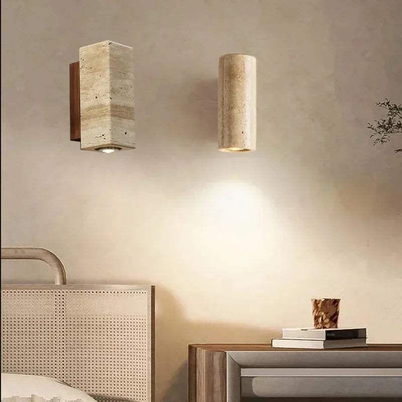 StoneGlow Natural Wall Light - Contemporary Decorative Illumination for Bedroom & Living Room Spaces