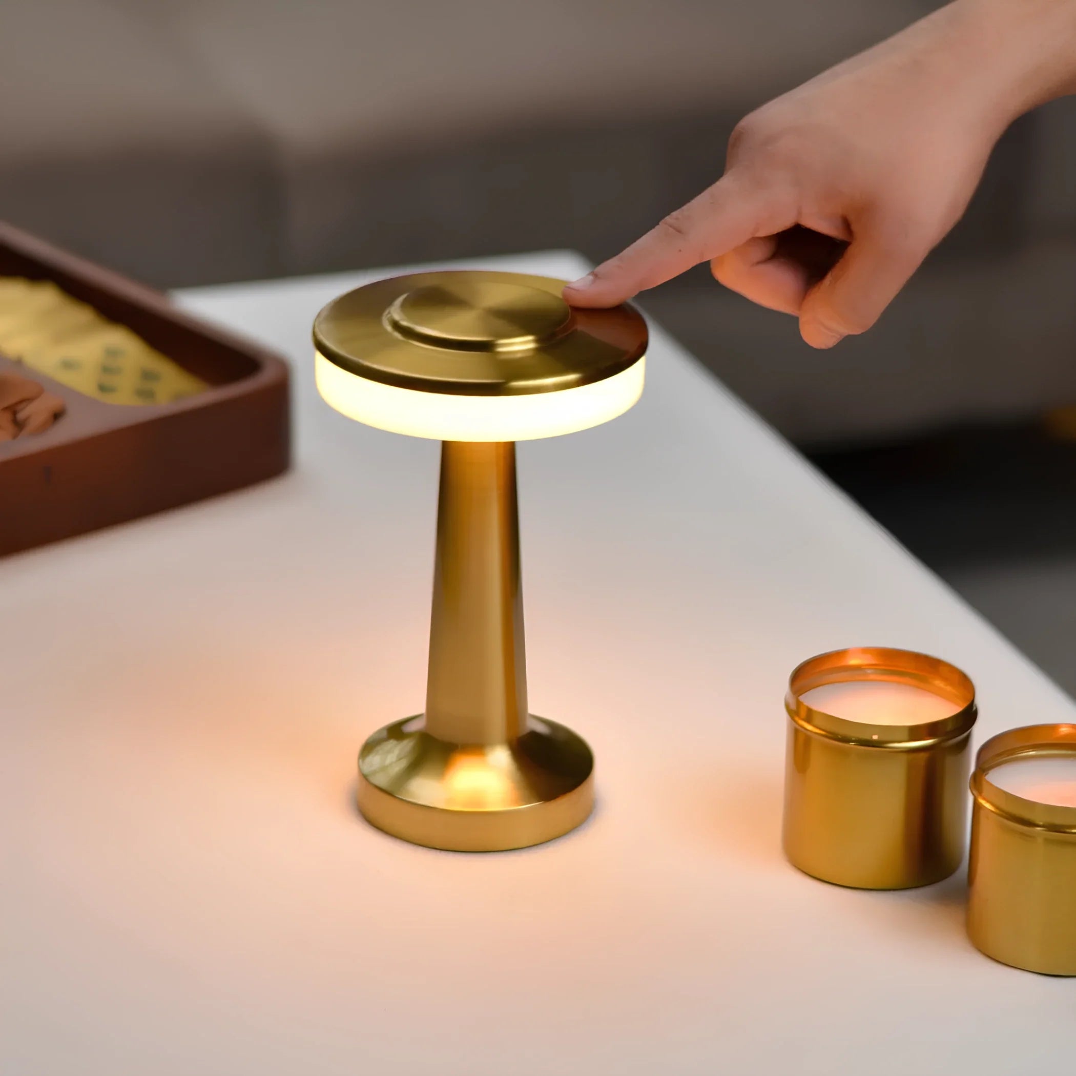 Bordlampe Metal LED Genopladelig Dæmpbar Lys