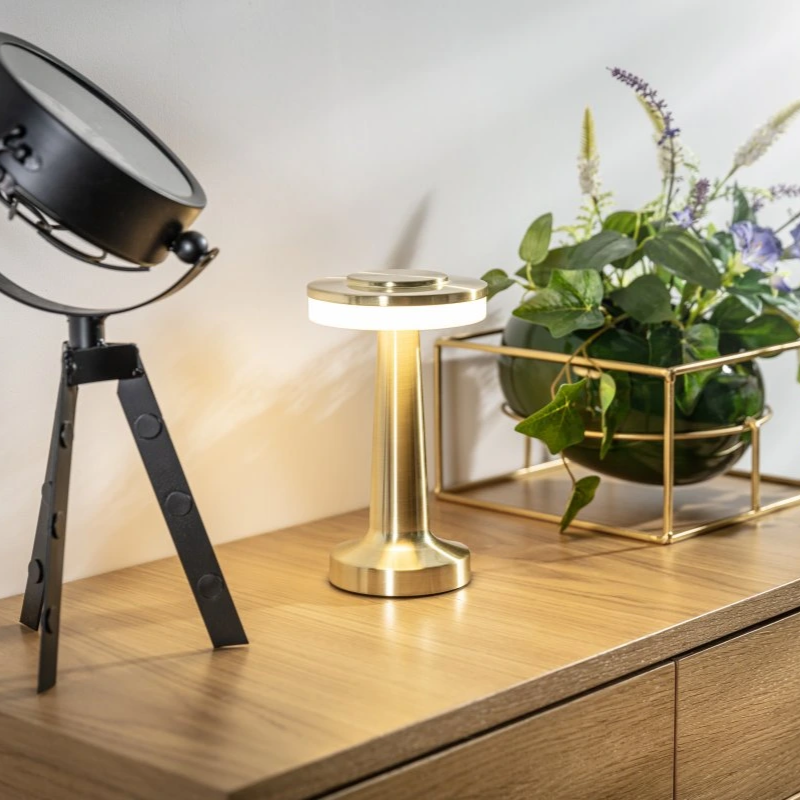 Bordlampe Metal LED Genopladelig Dæmpbar Lys