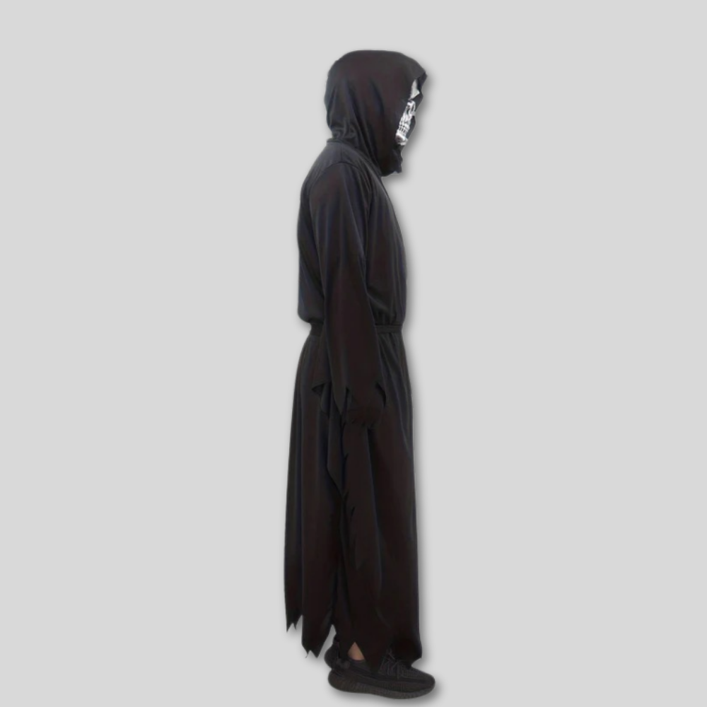 Costume di Halloween del Mietitore con Maschera con Cappuccio e Abito in Poliestere