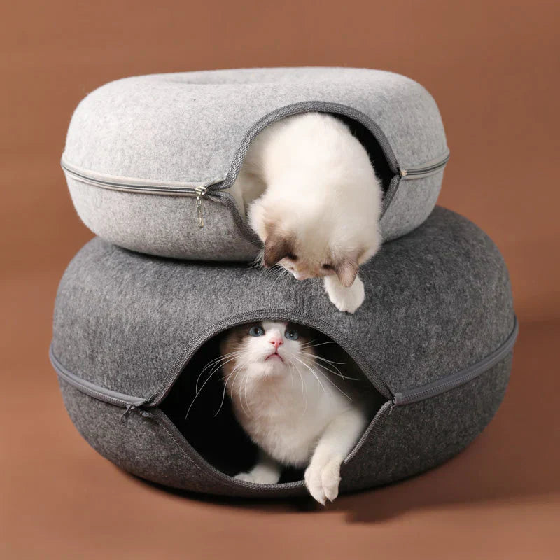 Kattekurv filt tunnel hule til flere katte