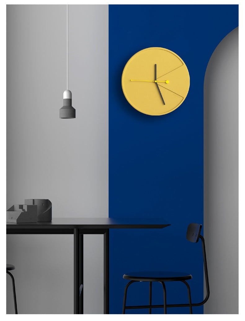 CementTime - Modern 3D Yellow Cement Wall Clock