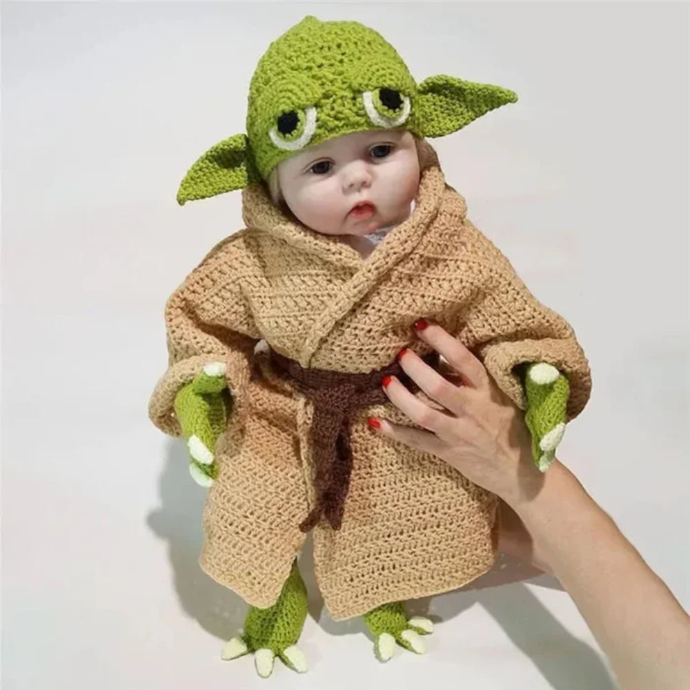 Halloween kostým mimozemského miminka pletená sada oblečení