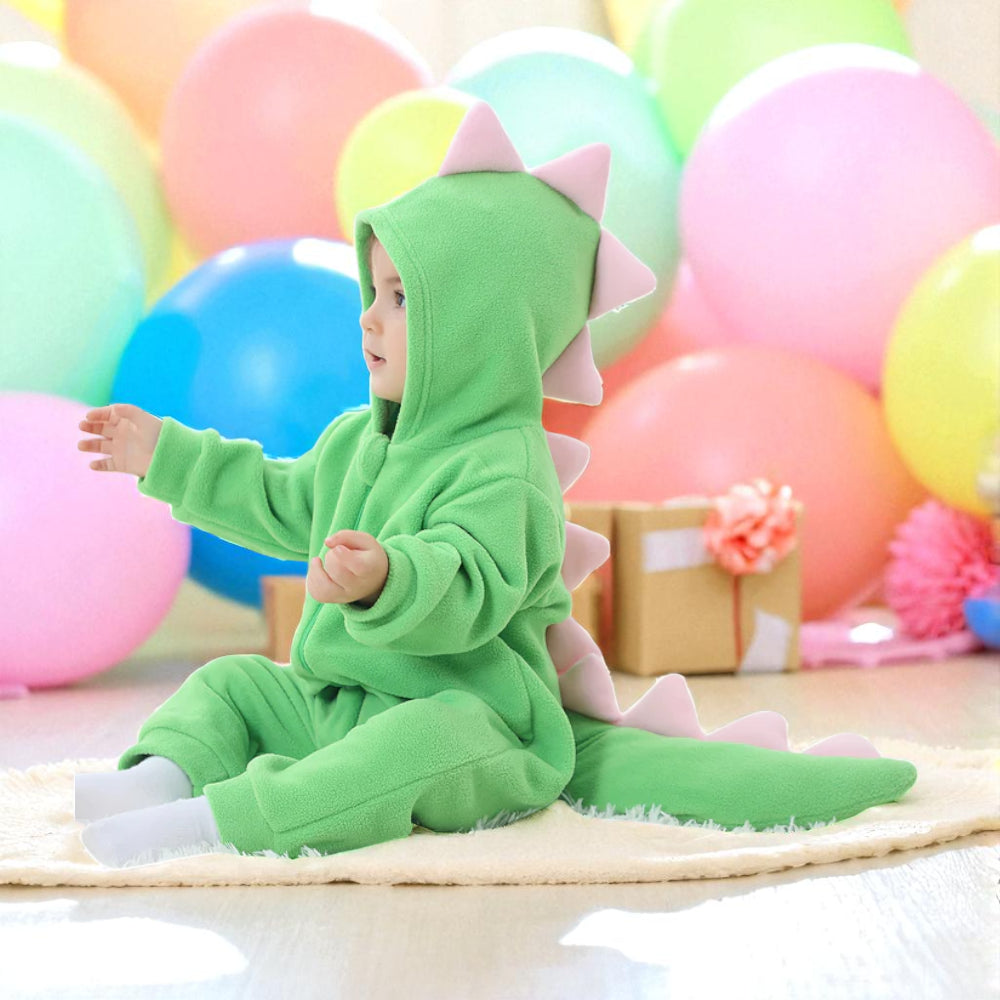 Halloween Baby Dinosaur Costume Hooded Plush Outfit