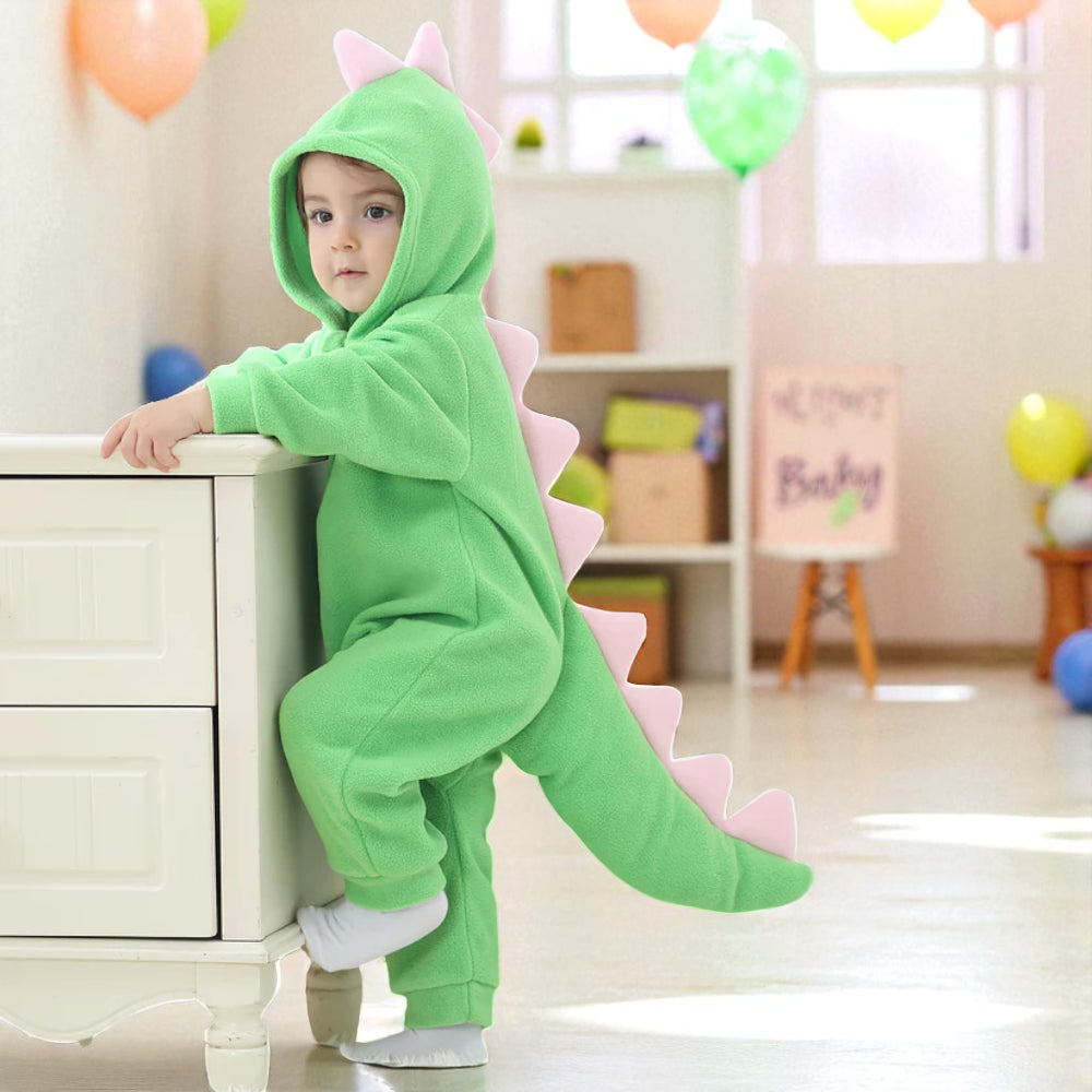 Halloween Baby Dinosaur Costume Hooded Plush Outfit
