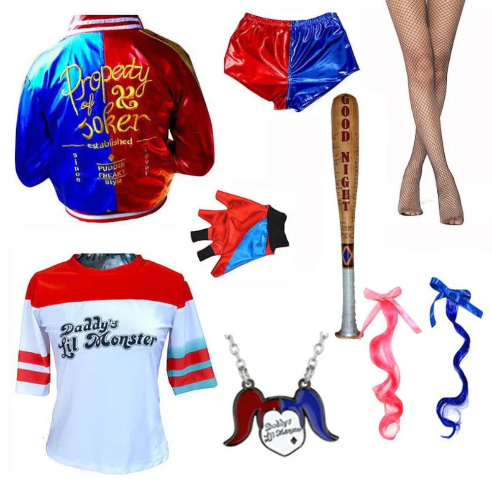 Halloween Clown Costume Women Jacket Shorts Set