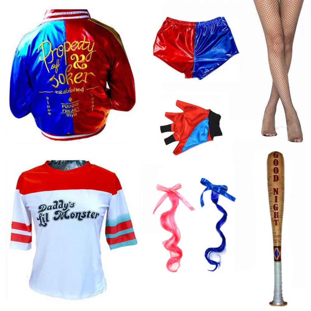 Halloween Clown Costume Women Jacket Shorts Set