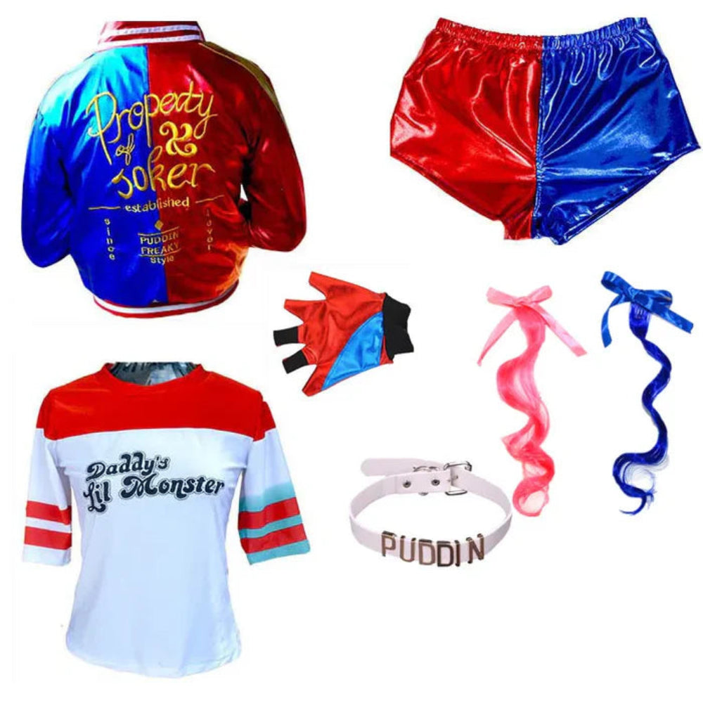 Halloween Clown Costume Women Jacket Shorts Set