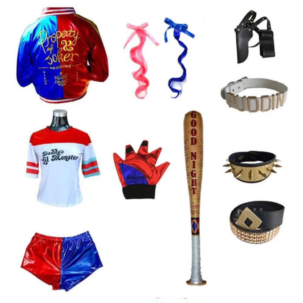 Halloween Clown Costume Women Jacket Shorts Set