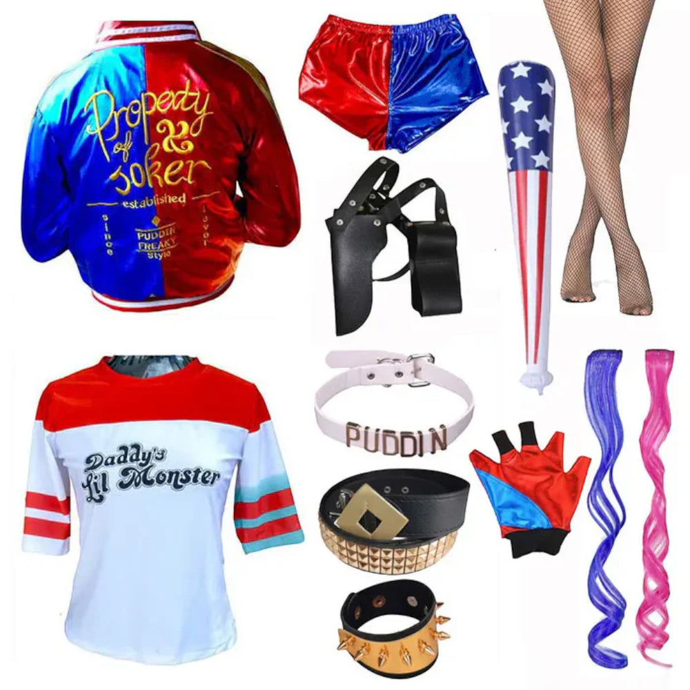 Halloween Clown Costume Women Jacket Shorts Set
