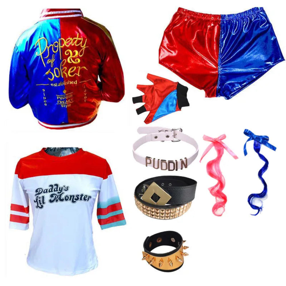 Halloween Clown Costume Women Jacket Shorts Set