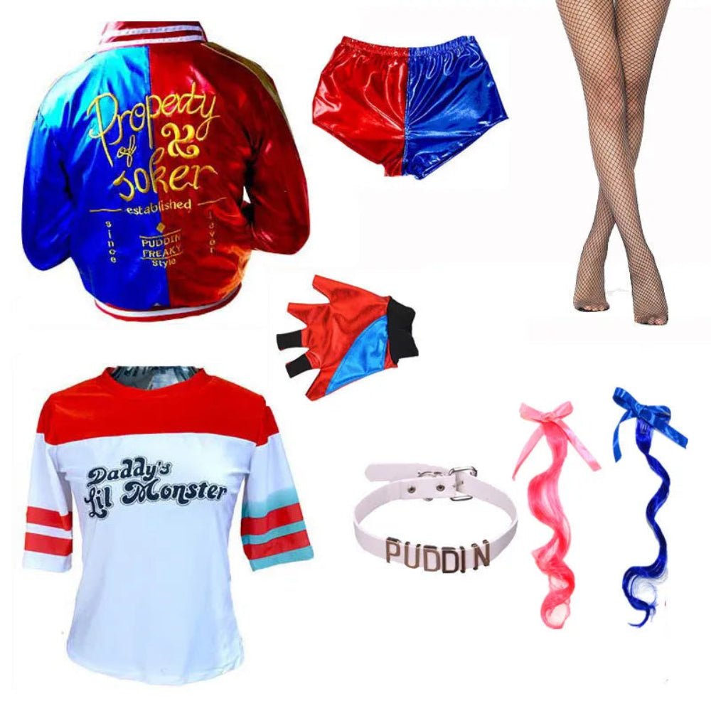 Halloween Clown Costume Women Jacket Shorts Set