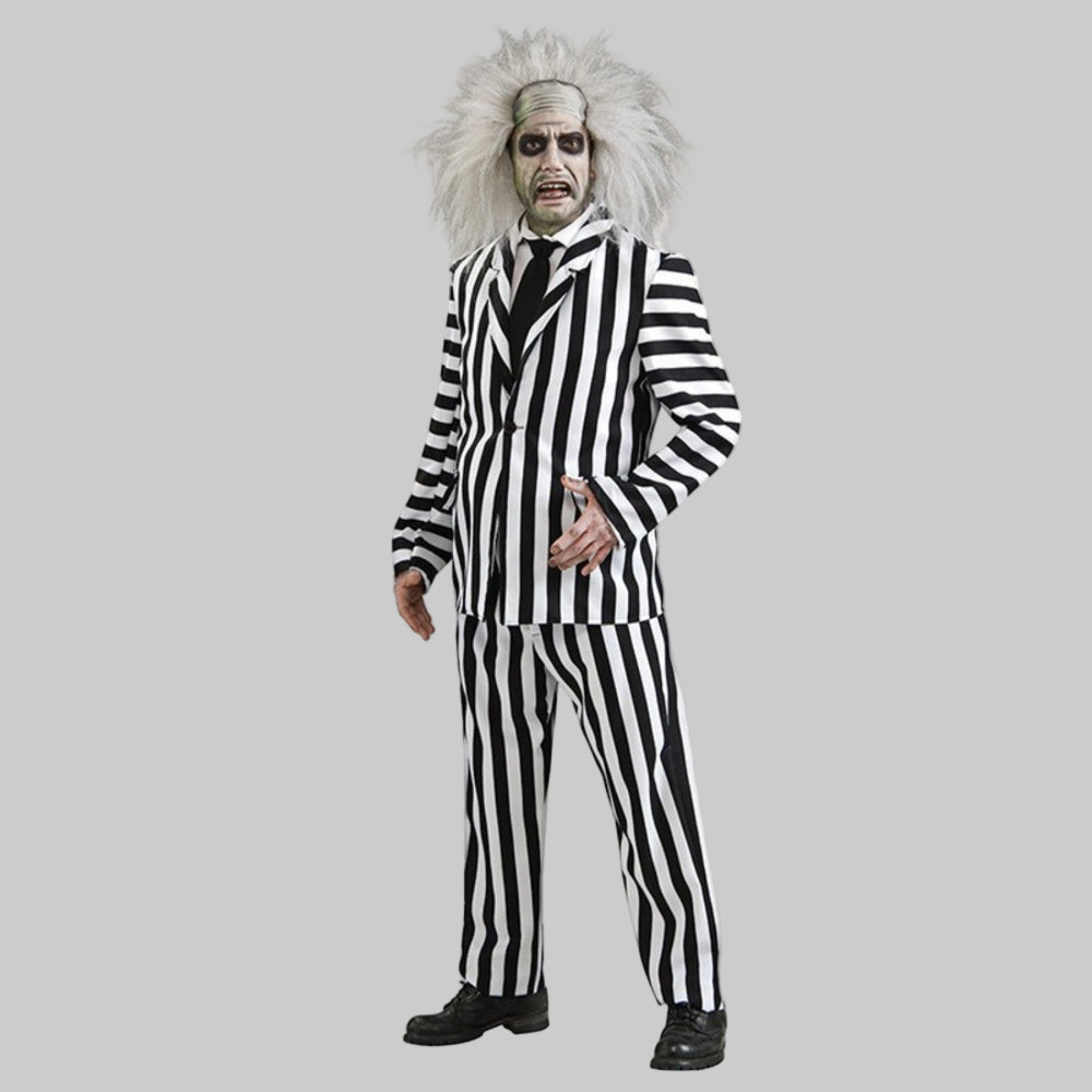 ハロウィン コスチューム 黒白ストライプスーツ