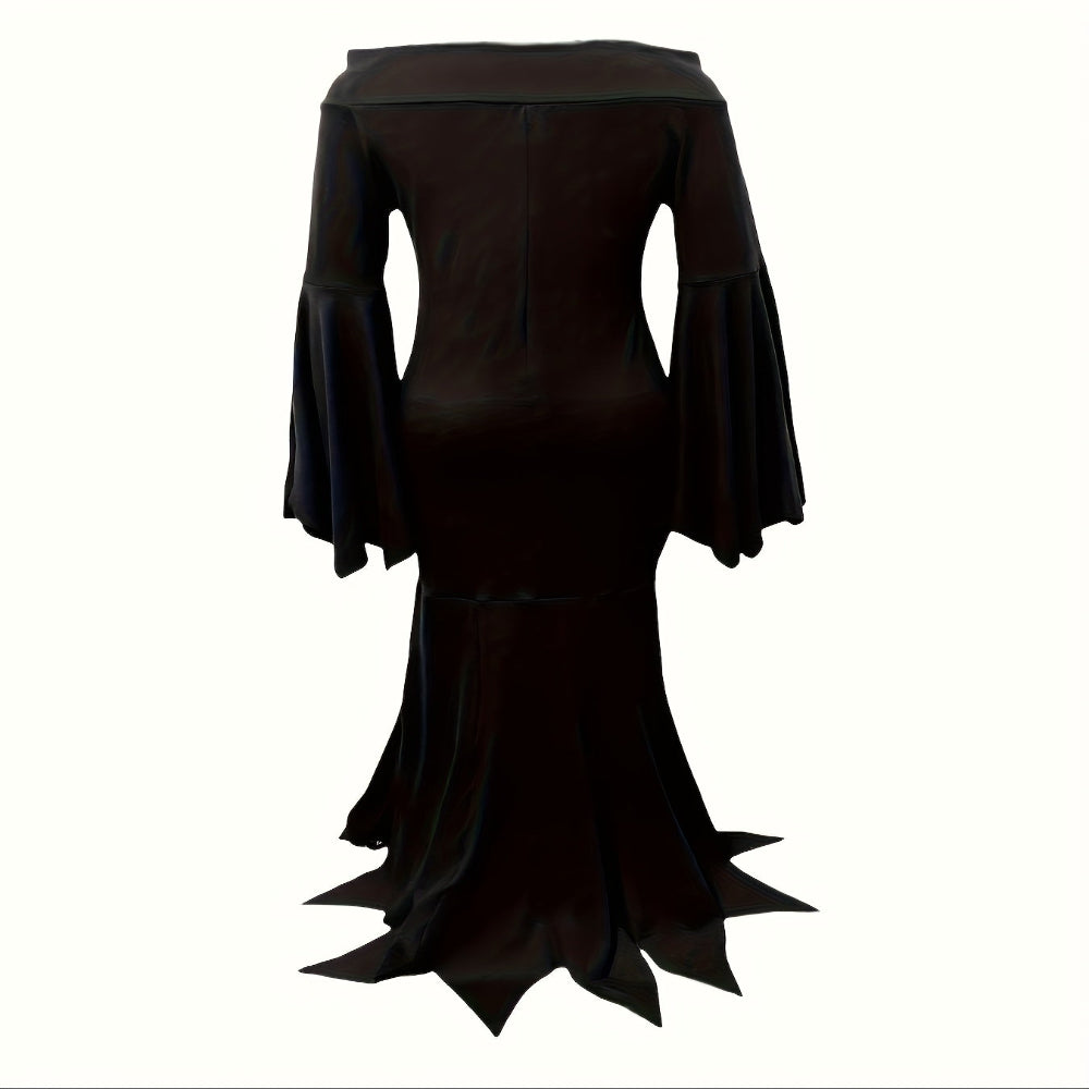 ハロウィン衣装 ゴシック 黒 長袖ドレス