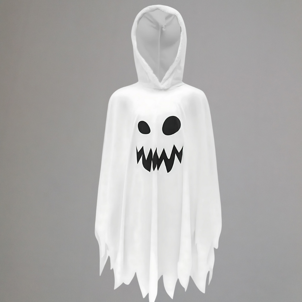 キッズ ハロウィン ゴースト コスチューム 蓄光 フード付きポンチョ