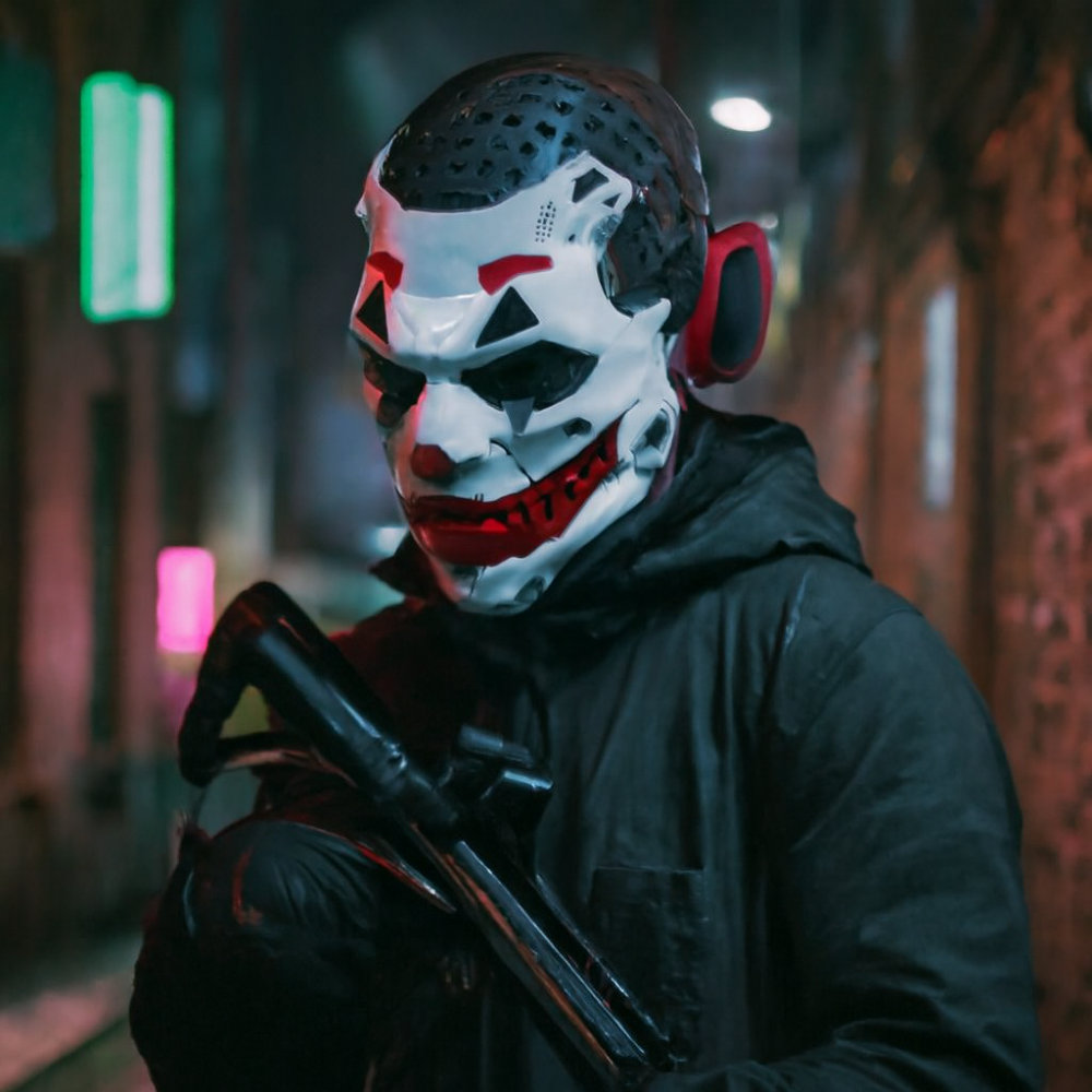 Halloween Joker Mask Cyberpunk Clown Resin Cosplay Design