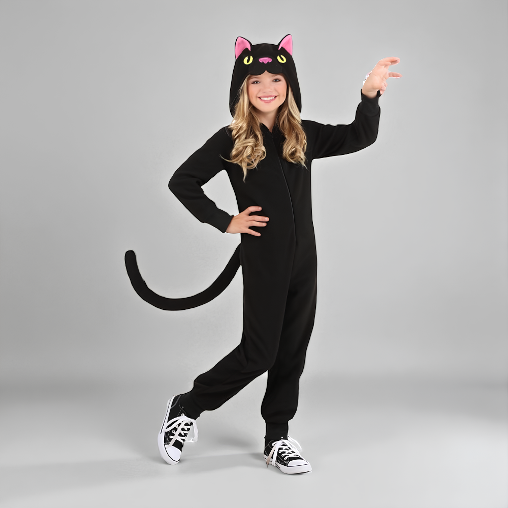 ハロウィン キッズ 猫 コスチューム ワンジー