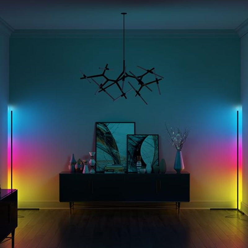 Moderní LED hliníková rohová stojací lampa