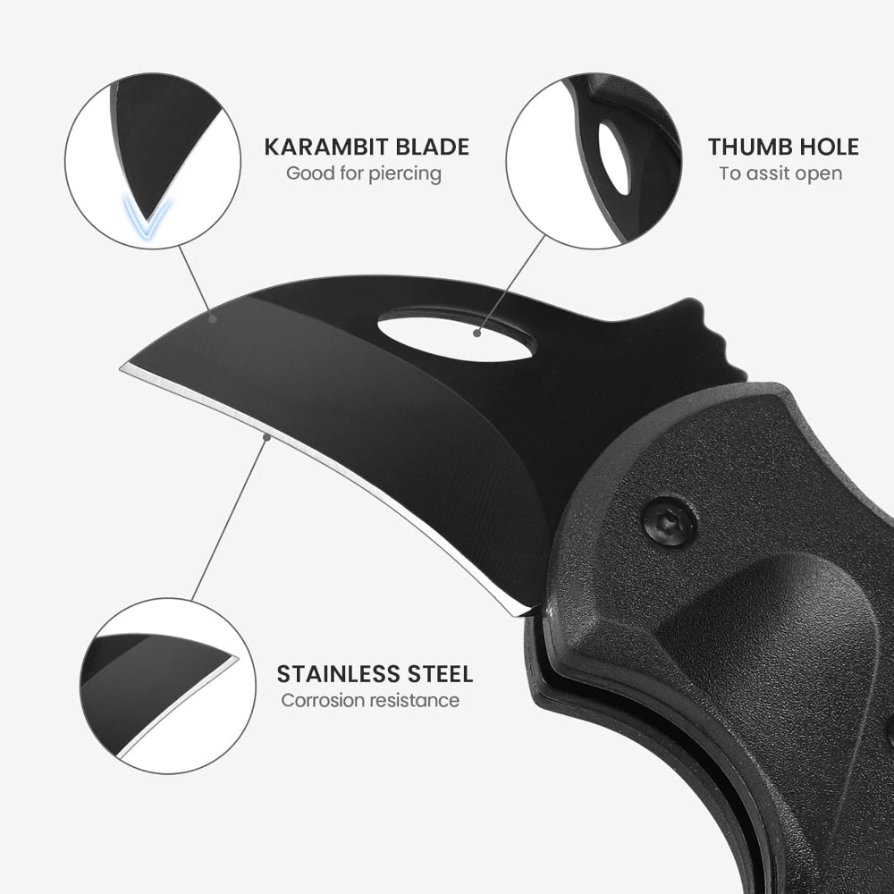 Hunting Gear Folding Pocket Knife Carabiner