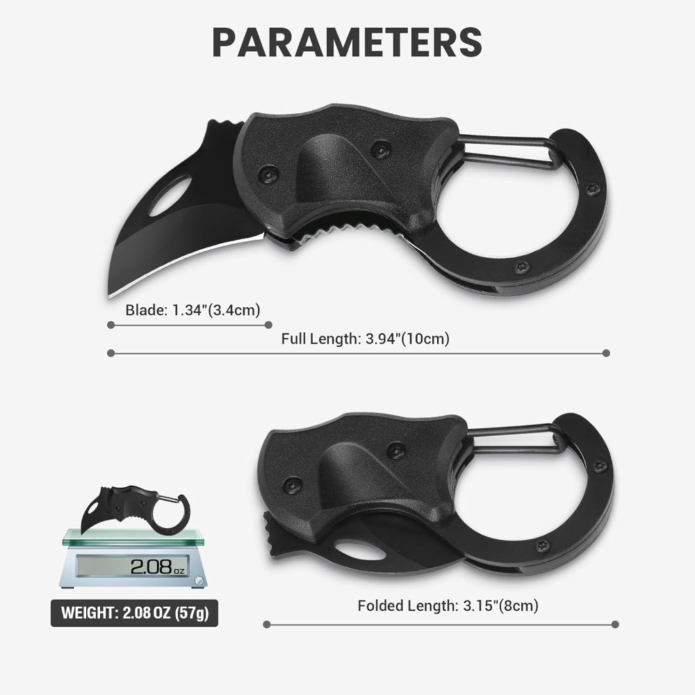 Hunting Gear Folding Pocket Knife Carabiner