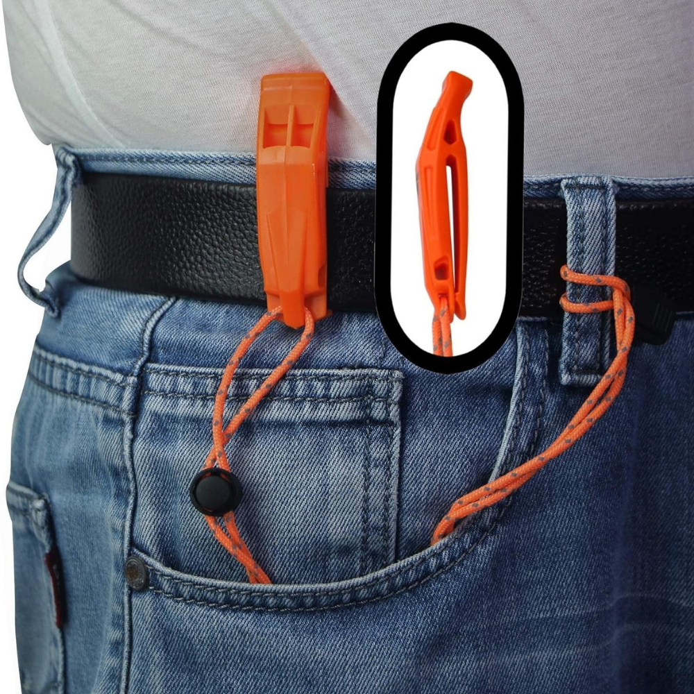 Hunting Gear Safety Plastic Survival Whistle Lanyard Camping