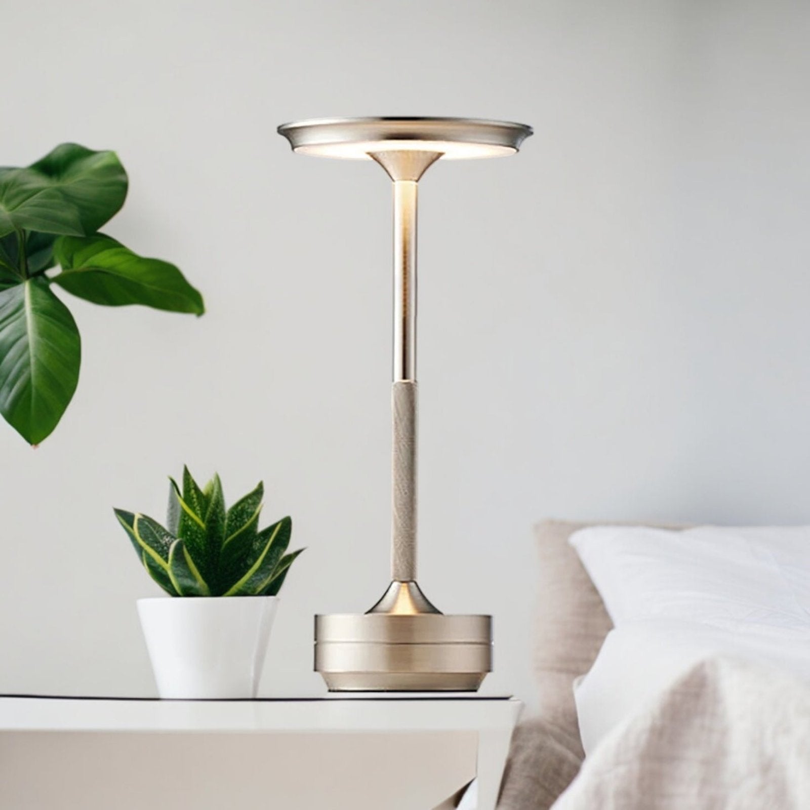 LED Table Lamp with Brass Touch Control