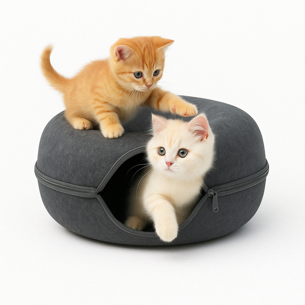 Kattekurv filt tunnel hule til flere katte