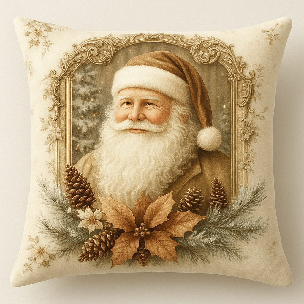 Pyntebetræk Julefløjl Vintage Stil