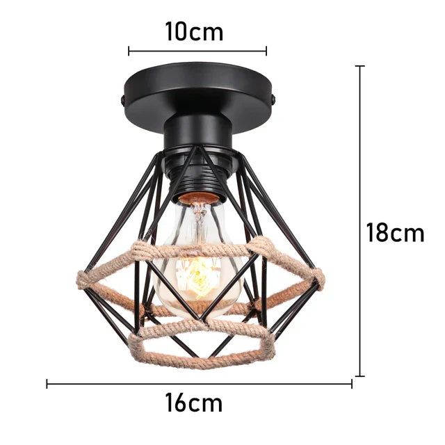 EcoGlow Rattan Ceiling Light – Rustic Vintage Pendant Lamp Crafted from Natural Materials, LED Compatible