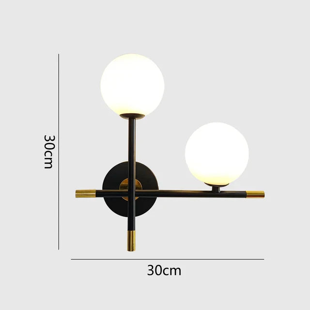 Luminous Sphere: Modern LED Wall Light with Elegant Globe Glass - Chic Double Globe Lamp for Living Room & Hallway