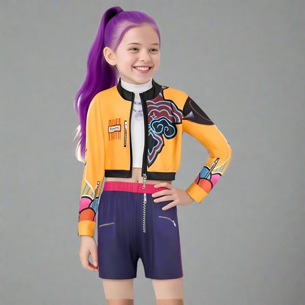 ルミ コスチューム 女の子用 ポップシンガー 衣装 ジャケット Tシャツ ショーツ 3点セット