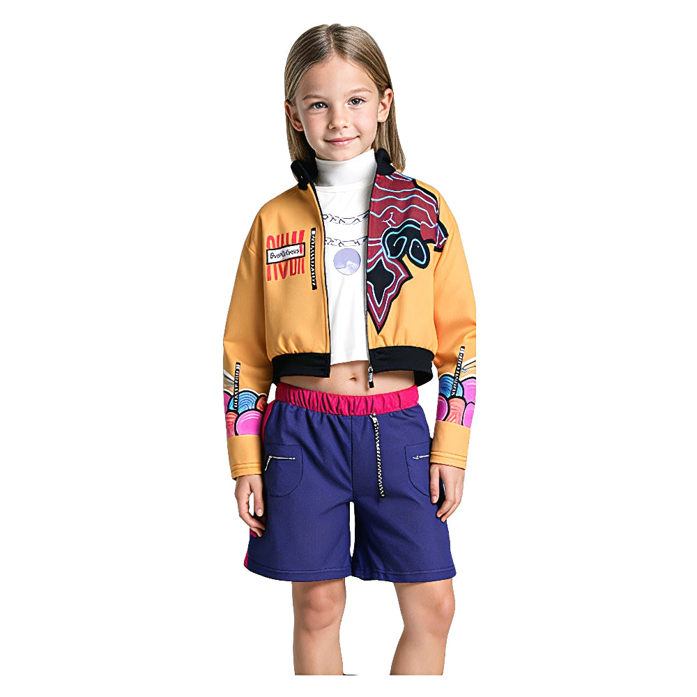 ルミ コスチューム 女の子用 ポップシンガー 衣装 ジャケット Tシャツ ショーツ 3点セット