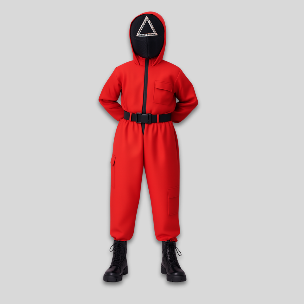 Kids Game Costume Scary Halloween Jumpsuit - Cosplay Mask Guard