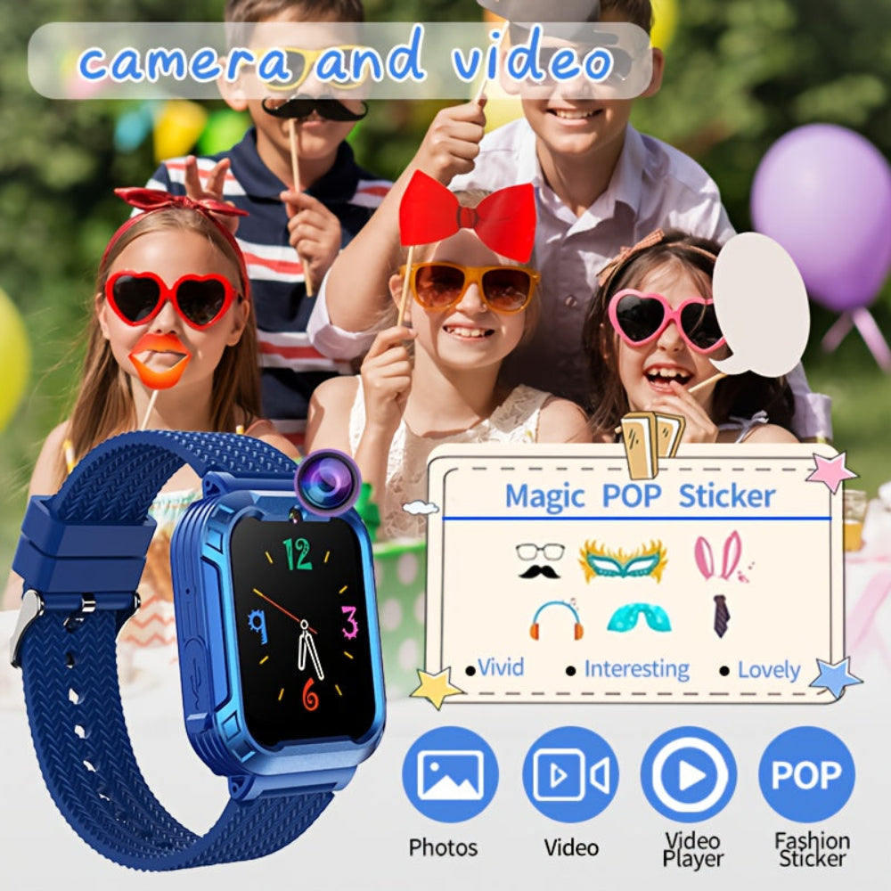 Orologio intelligente per bambini con touchscreen, ricaricabile via USB, tracker fitness educativo