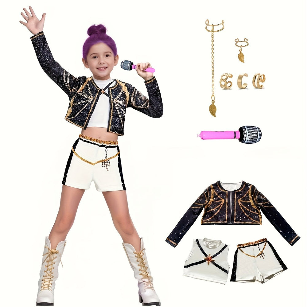 Kpop ハンター キッズ ハロウィン コスチューム シンガー 衣装