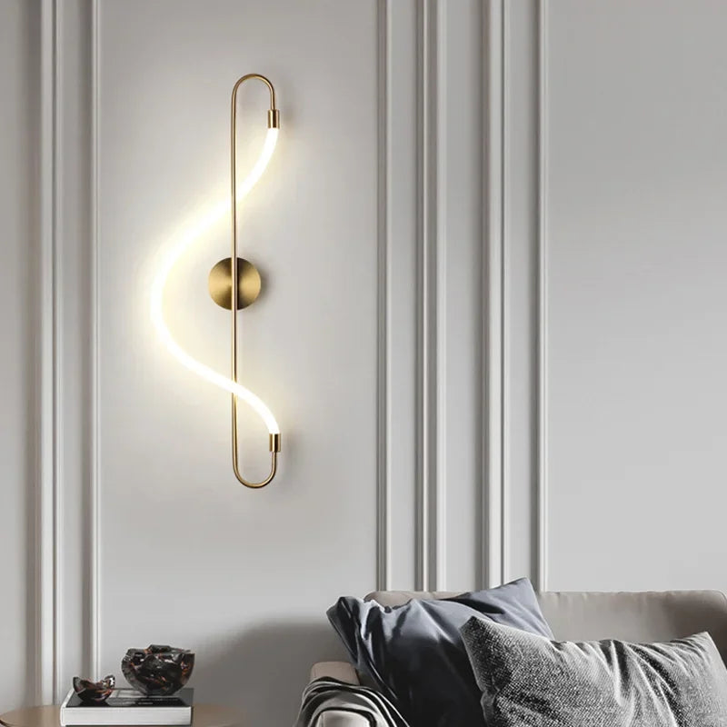 IlluminateCraft Curved Iron LED Wall Light - Stylish Modern Lamp for Living Room & Hallway Decor