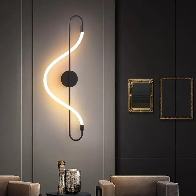 IlluminateCraft Curved Iron LED Wall Light - Stylish Modern Lamp for Living Room & Hallway Decor