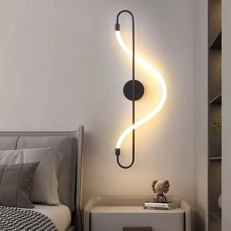 IlluminateCraft Curved Iron LED Wall Light - Stylish Modern Lamp for Living Room & Hallway Decor