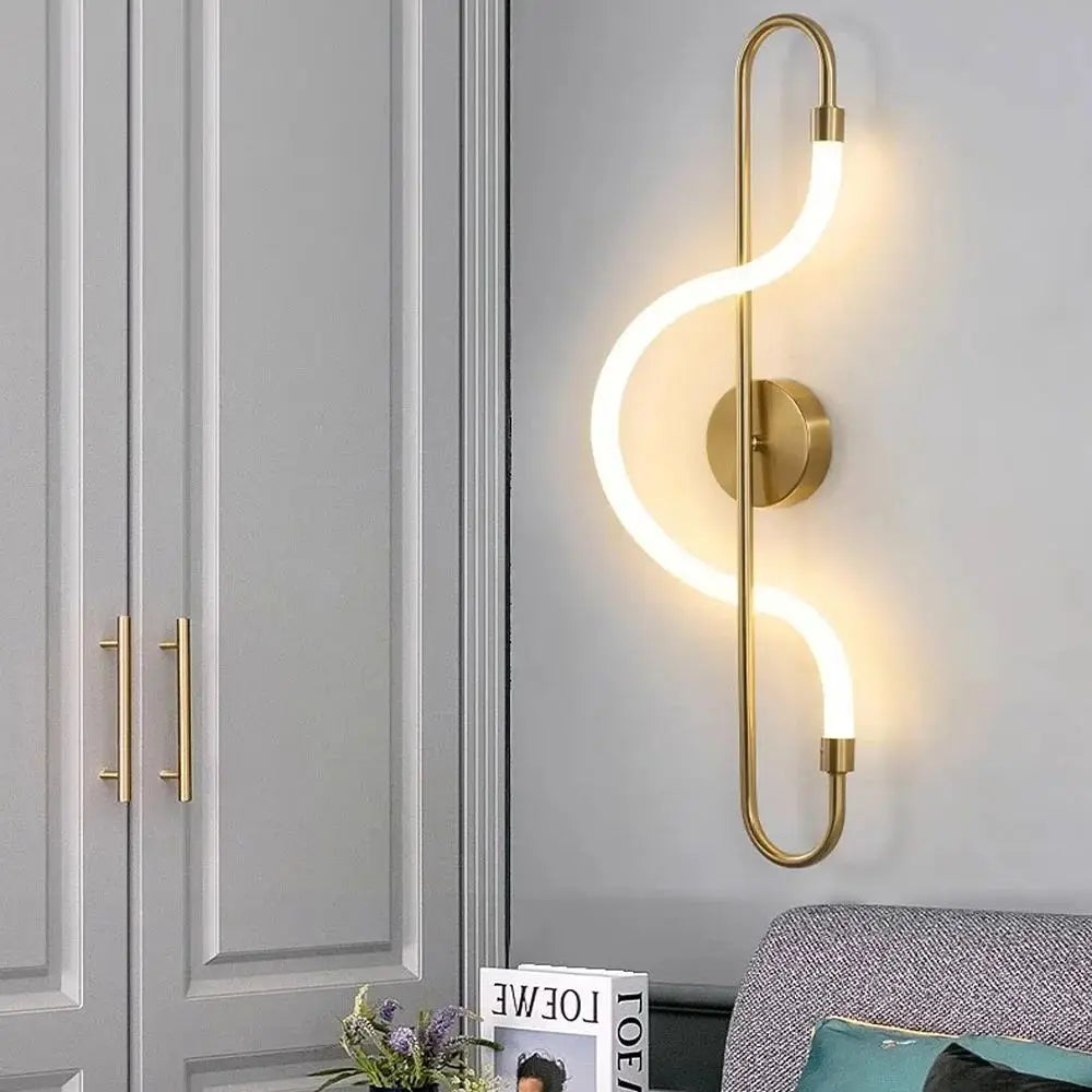 IlluminateCraft Curved Iron LED Wall Light - Stylish Modern Lamp for Living Room & Hallway Decor