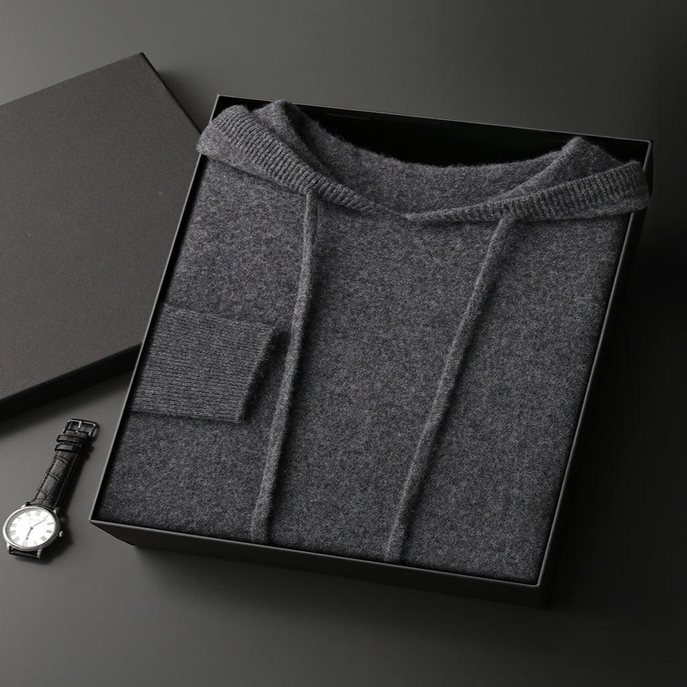 Men’s Cashmere Wool Hoodie Sweater | Soft Warm Knitwear