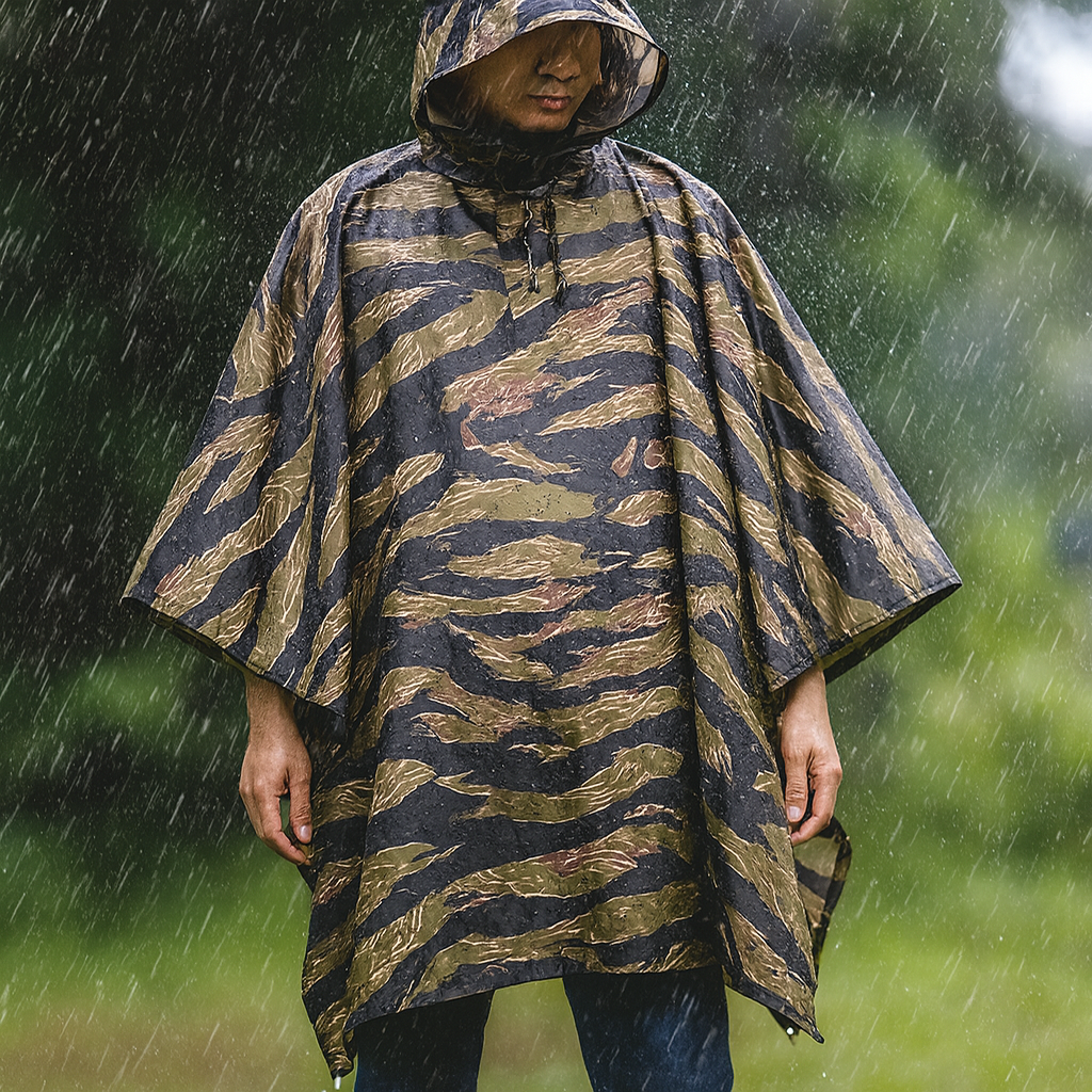 Jagdausrüstung Wasserdichter Tarnregenponcho