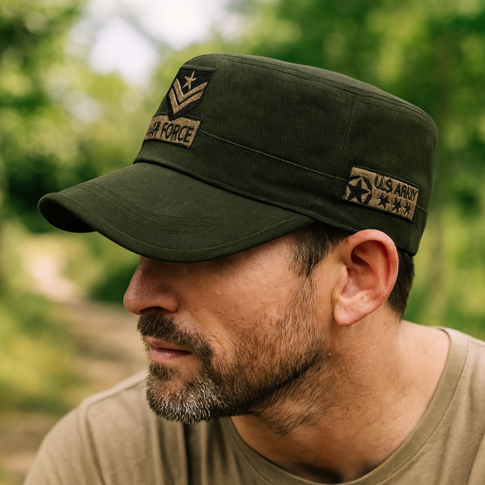 Herren Militär Luftwaffenmütze - Bestickte Kadettenmütze