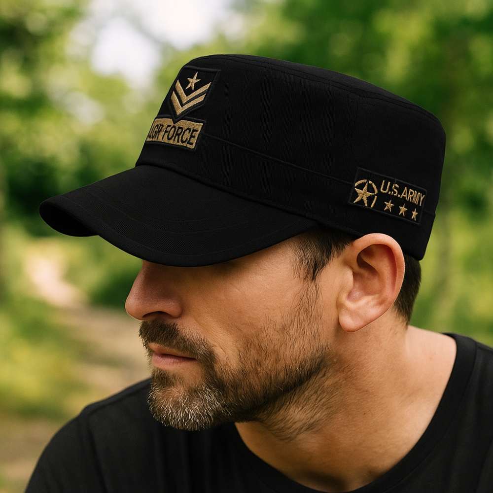 Herren Militär Luftwaffenmütze - Bestickte Kadettenmütze